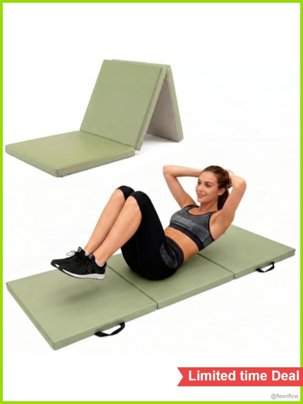 Extra Thick 2" Foldable Yoga Mat Non-Slip PU Leather Fitness Mat